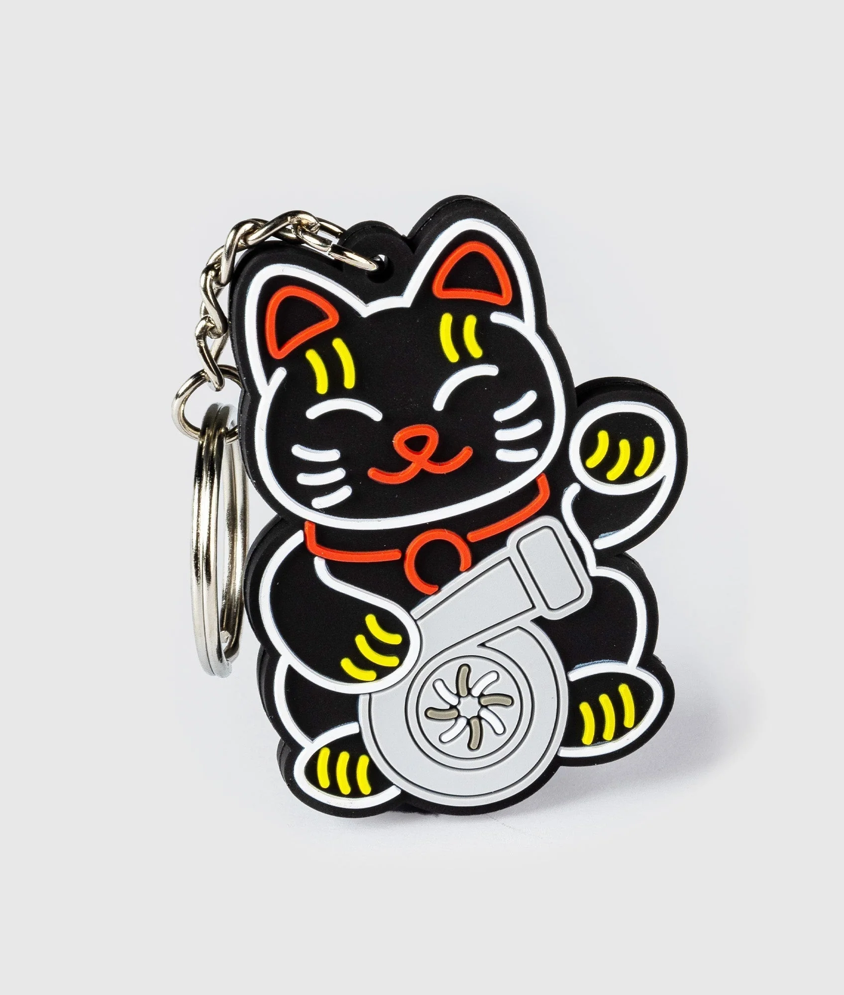 Black Kitty Rubber Key Ring - Image 2