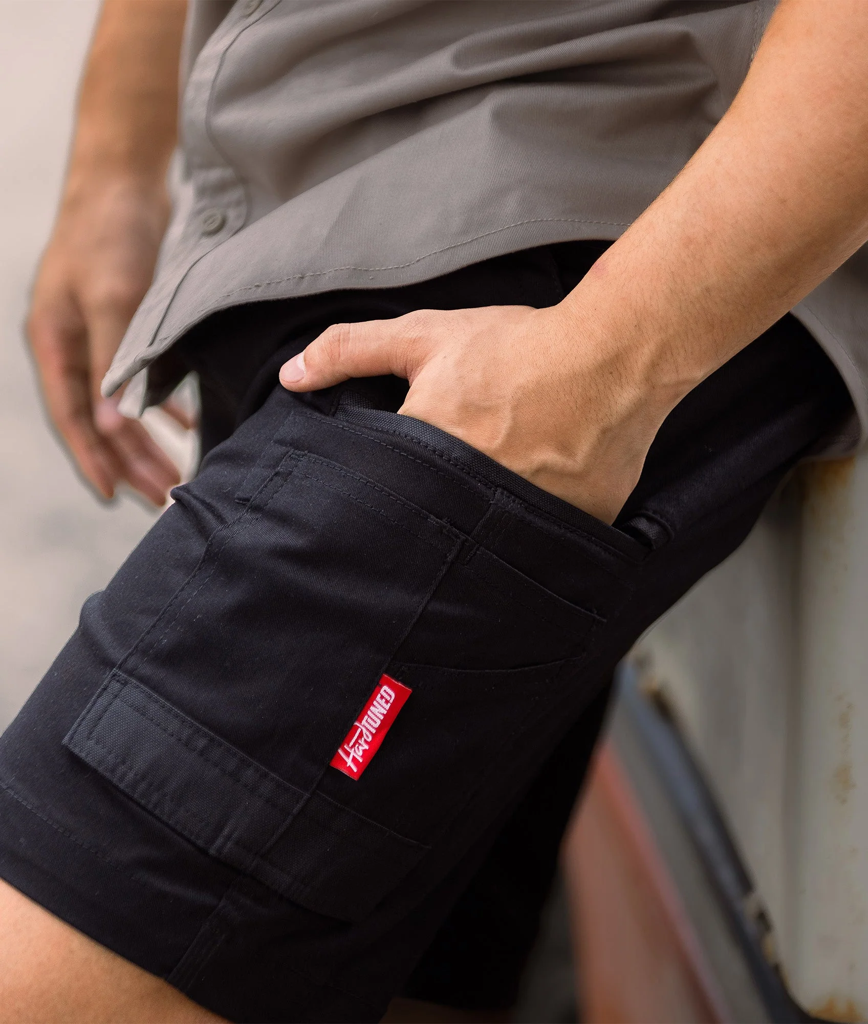 HardTuned Pitstop Cargo Shorts - Black - Image 4
