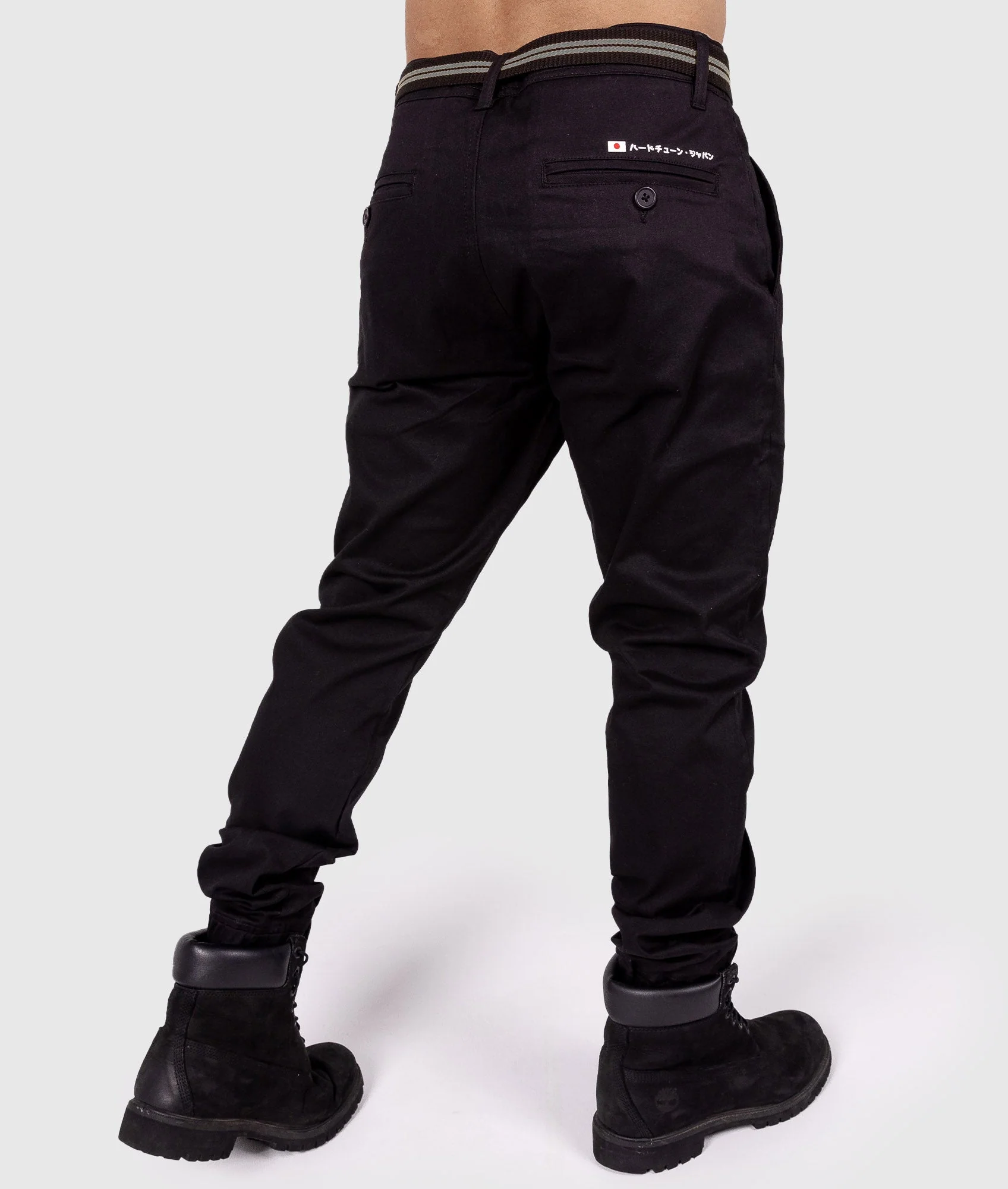 HardTuned Grid Cuffed Chinos - Black - Image 3
