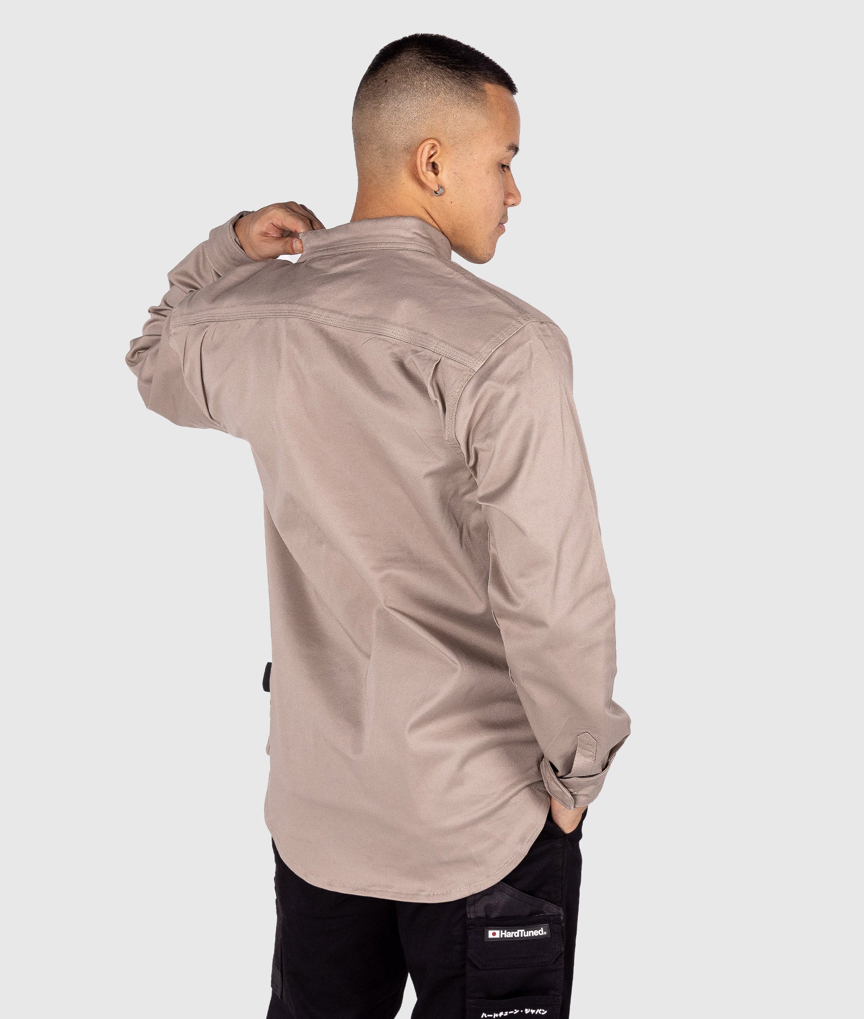 Long Sleeve Work Shirt - Tan - Image 5