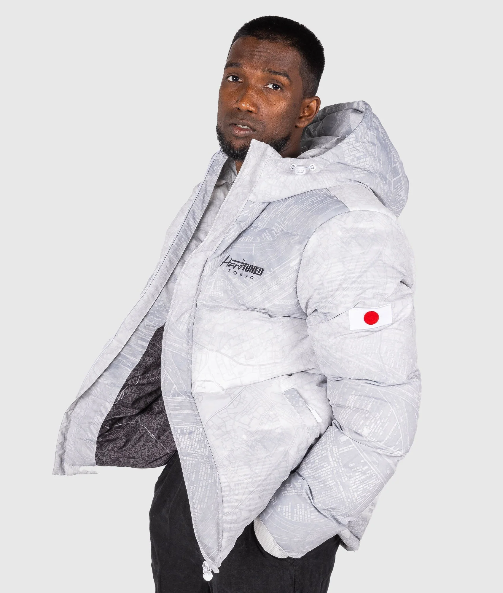Mens Shuto White Puffer Jacket - Image 9