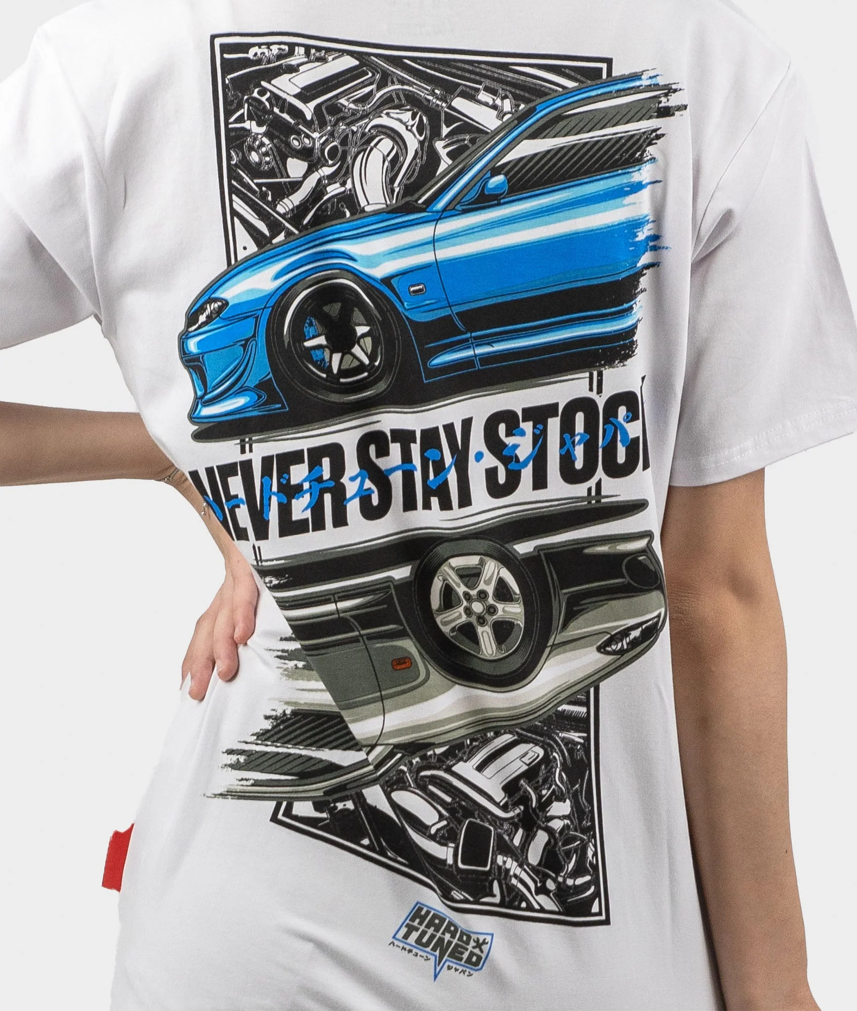 Nissan Silvia S15 Never Stay Stock Womens Tee - Image 3