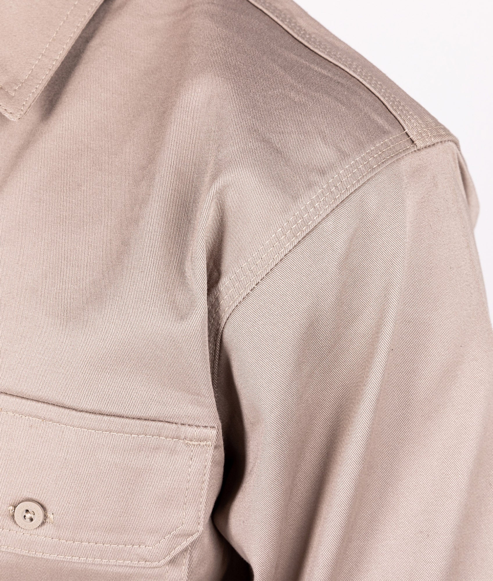Short Sleeve Work Shirt - Tan - Image 6
