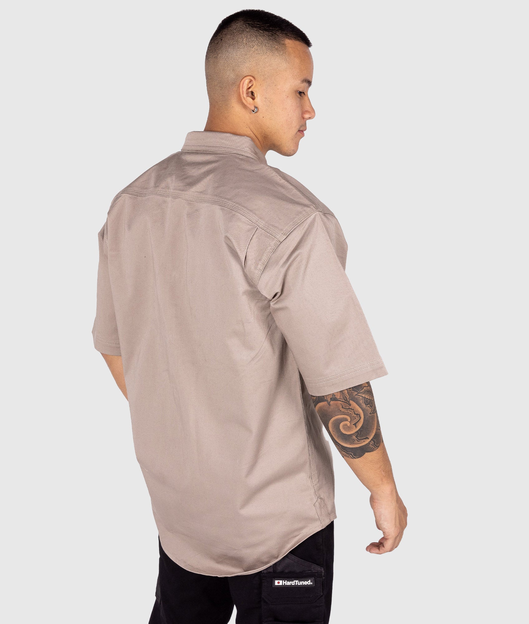 Short Sleeve Work Shirt - Tan - Image 7