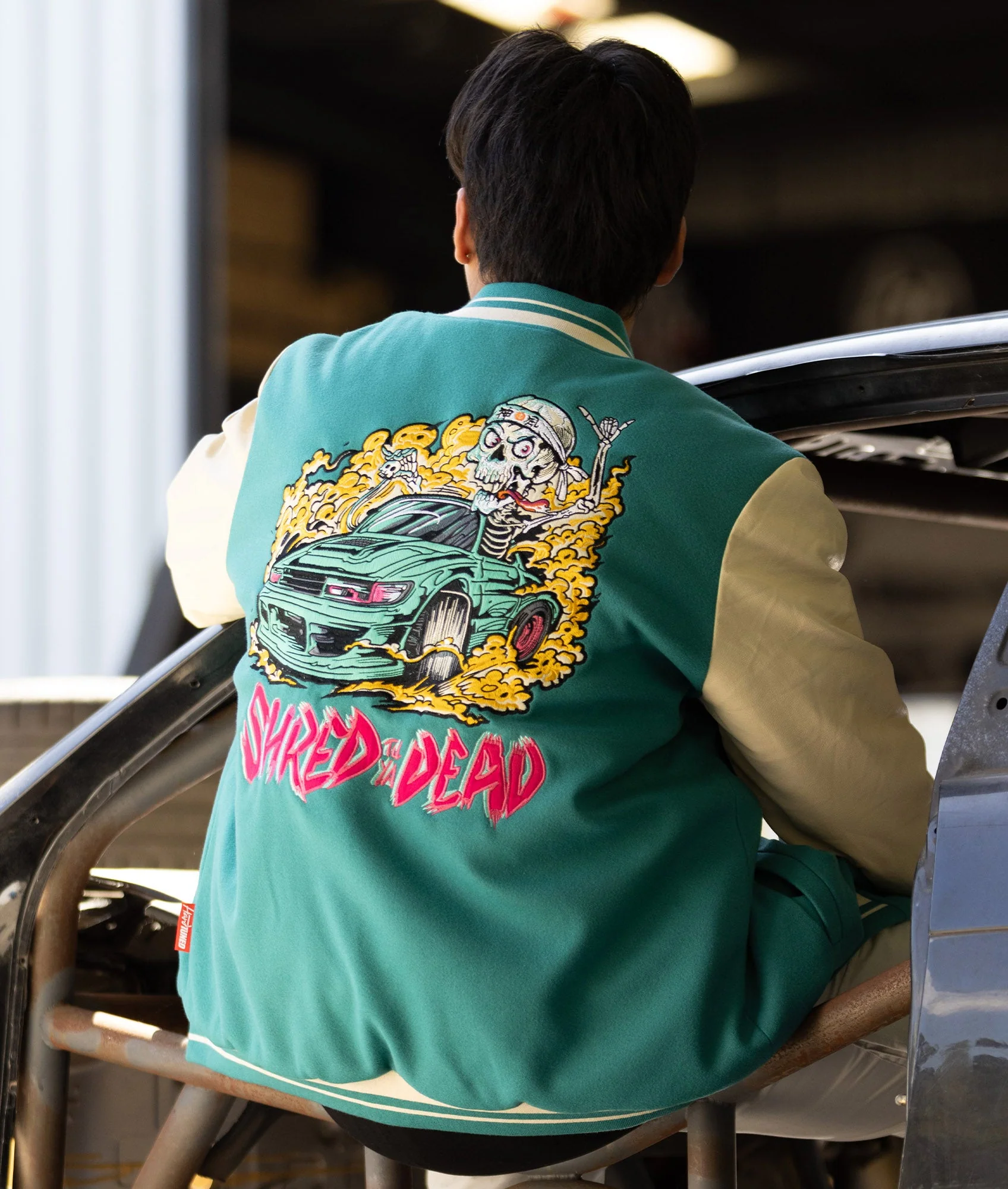 Shred Til Ya Dead Varsity Jacket - Image 2
