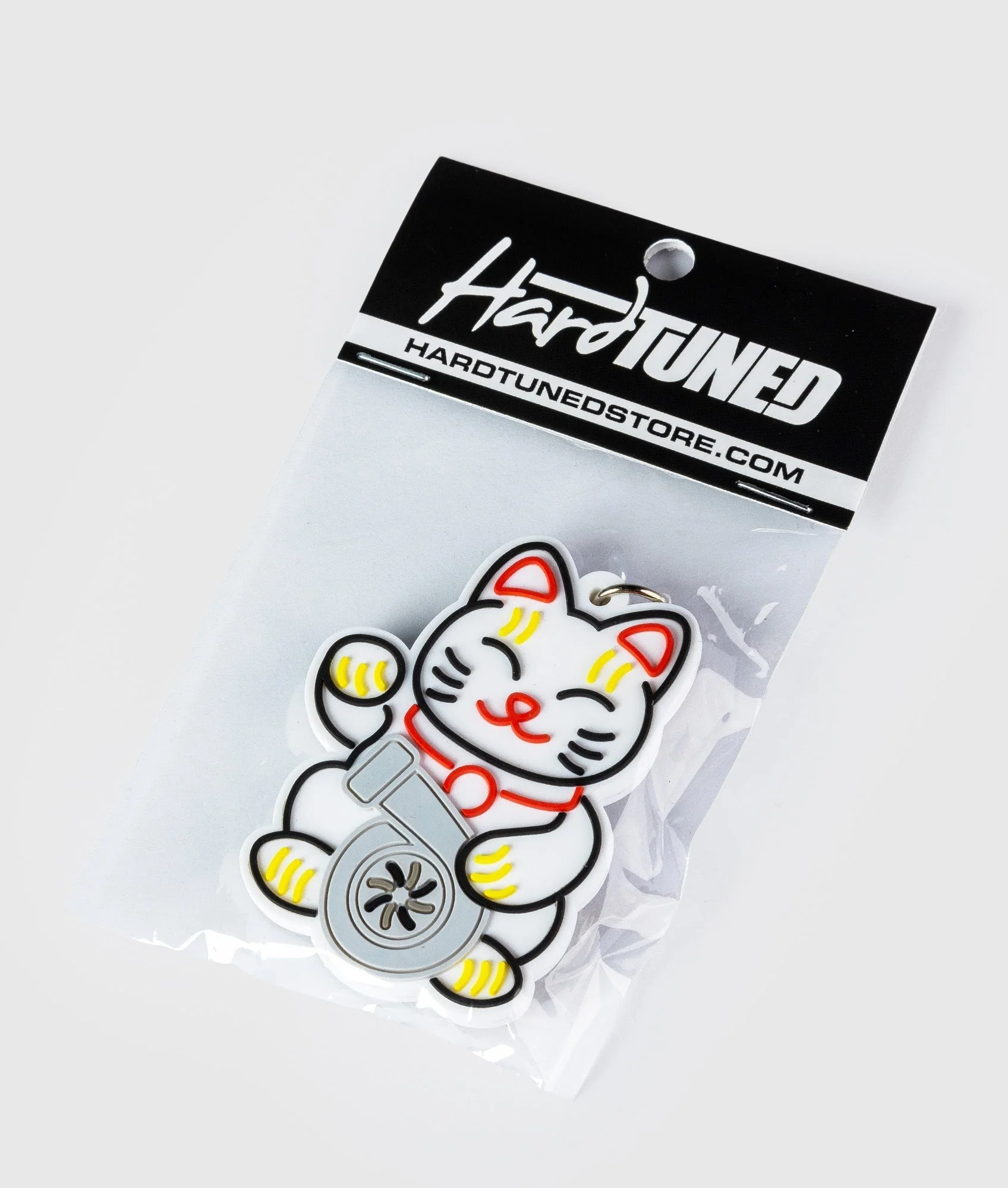 White Kitty Rubber Key Ring - Image 4
