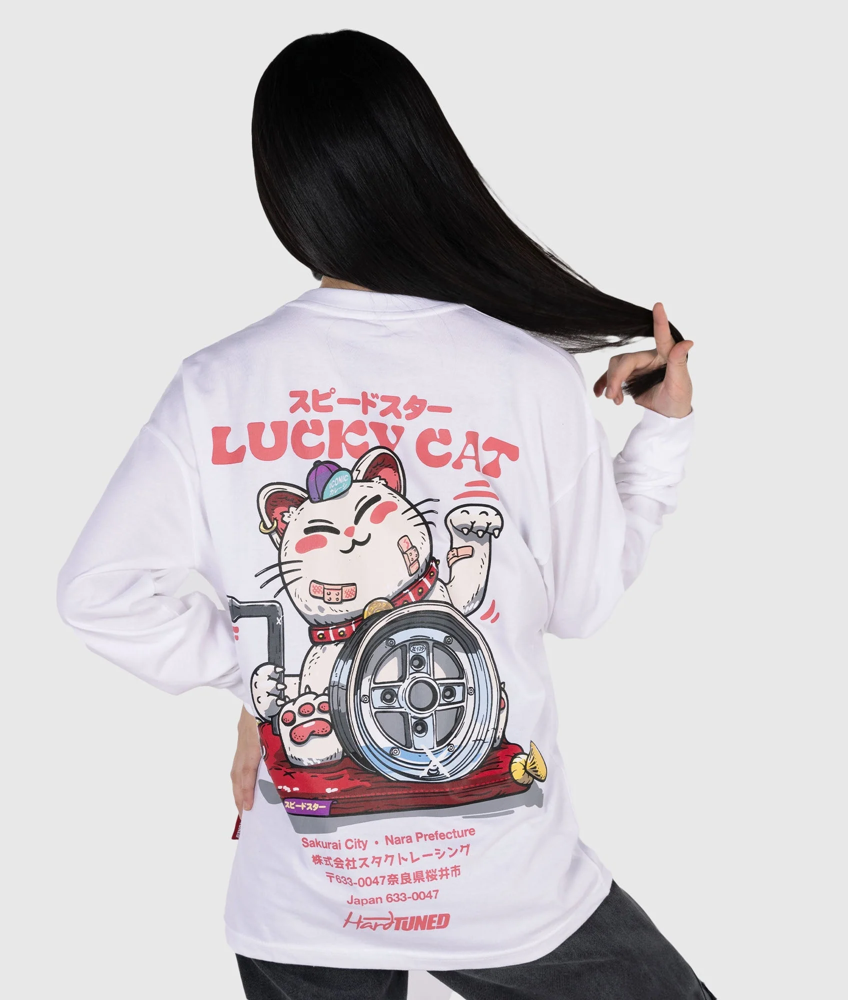 Womens Lucky Cat Longsleeve Tee - Image 8