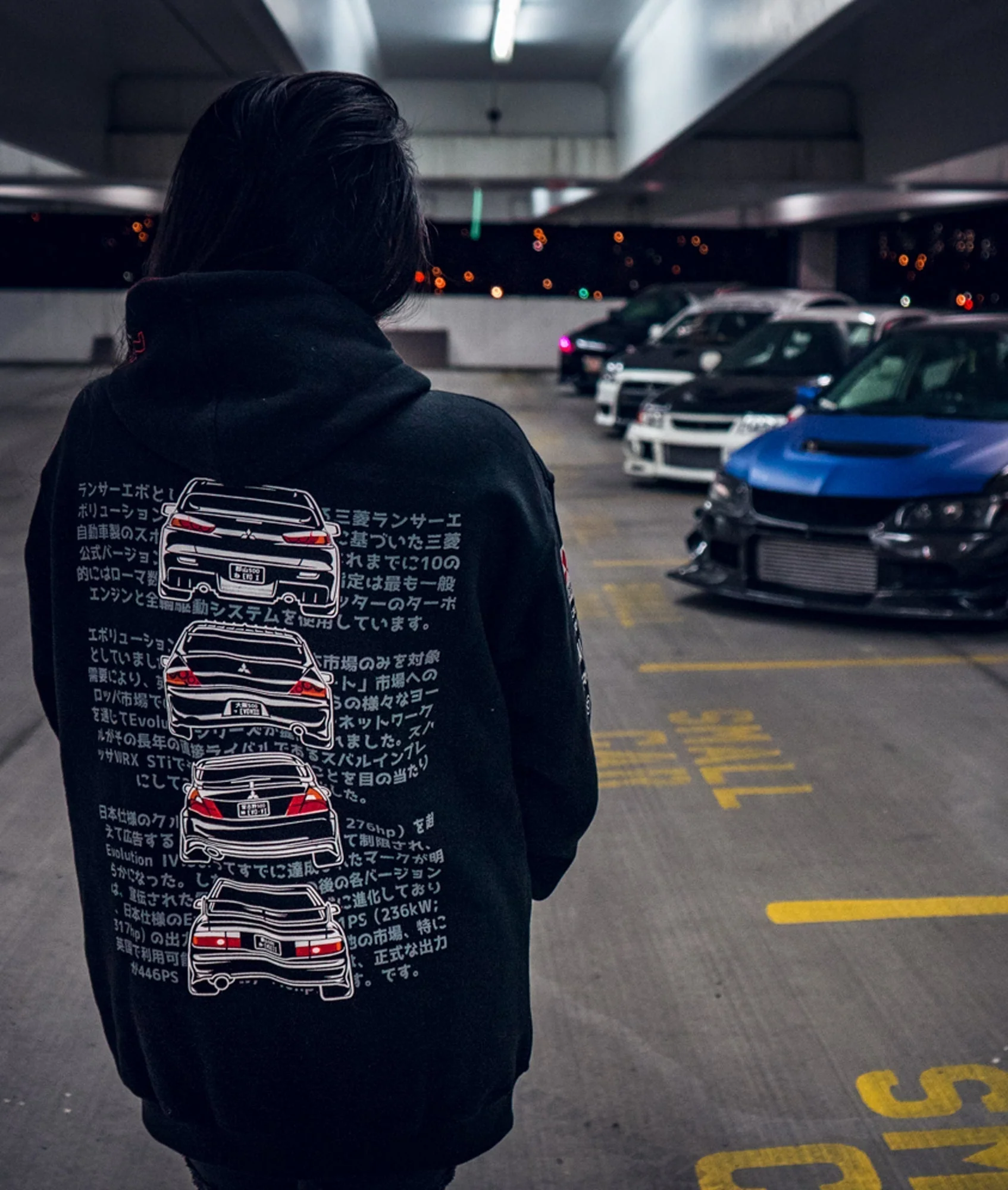 Mitsubishi Evolution Womens Hoodie - Image 2