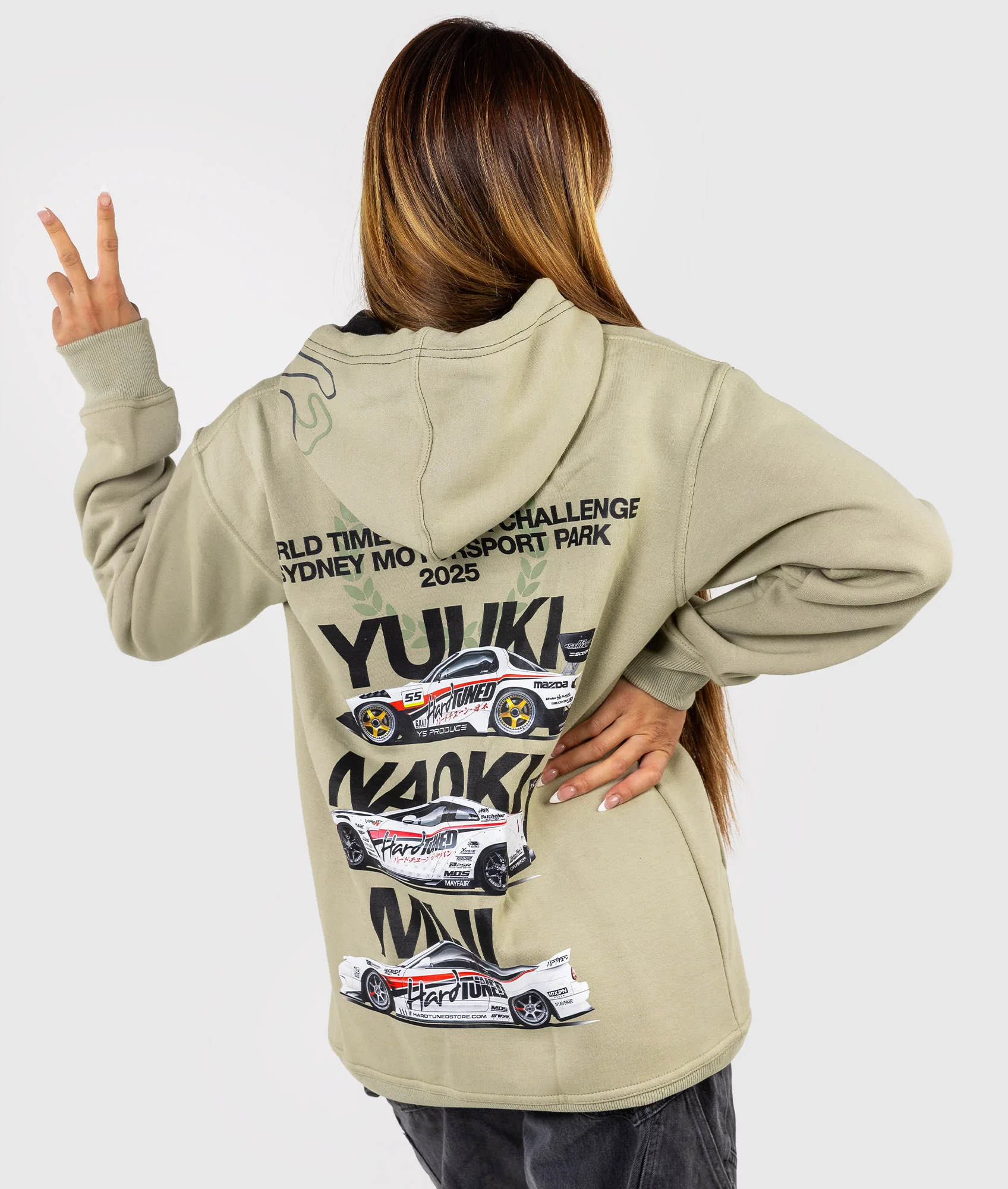 Womens World Time Attack Team Hoodie - Eucalyptus - Image 4